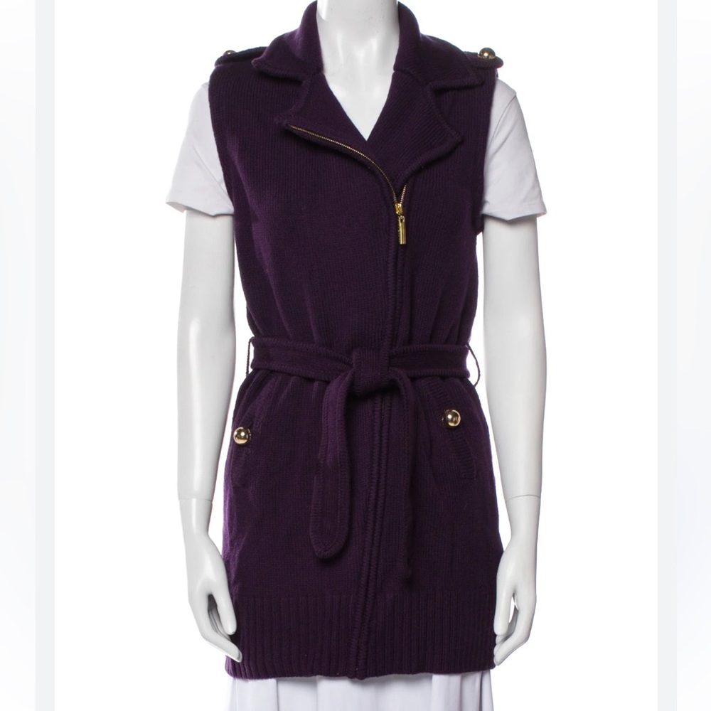 Tory Burch Deep Purple wool Knit Vest